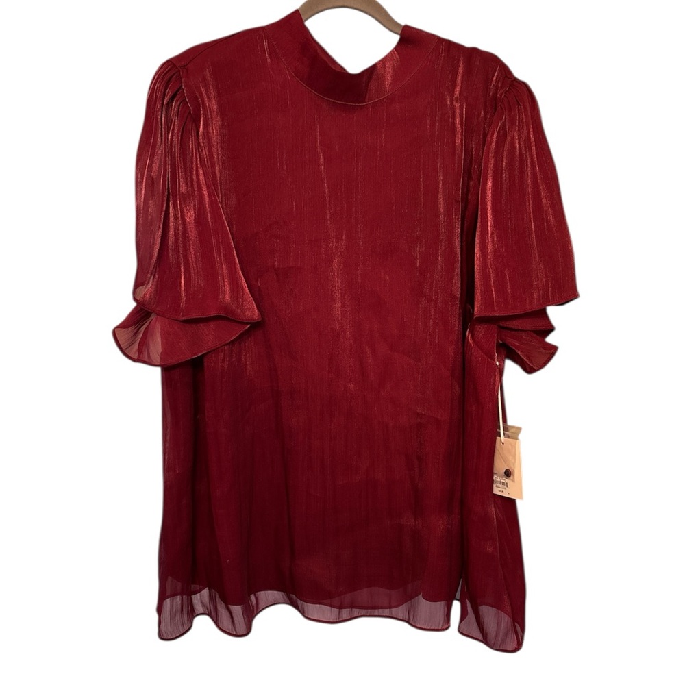 LC Lauren Conrad Burgundy Red Blouse